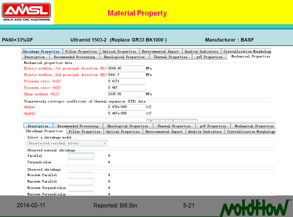 PA66 With 33%GF Material property-AMSL-Automotive-Piston-Part