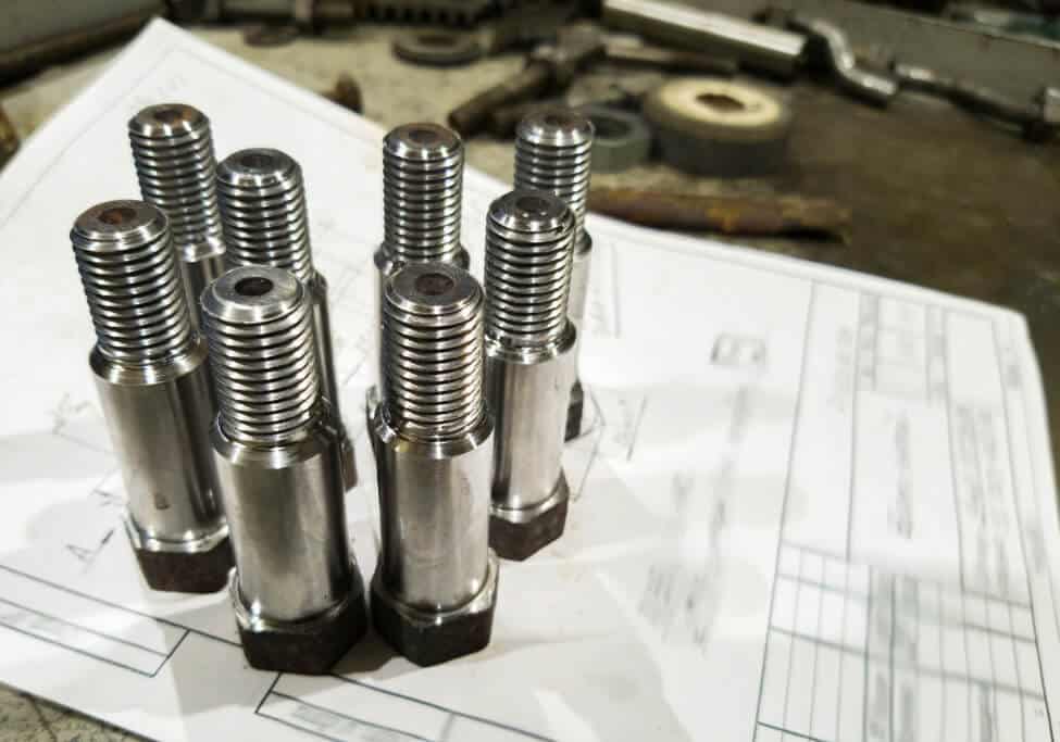 stainless lathe part with threading