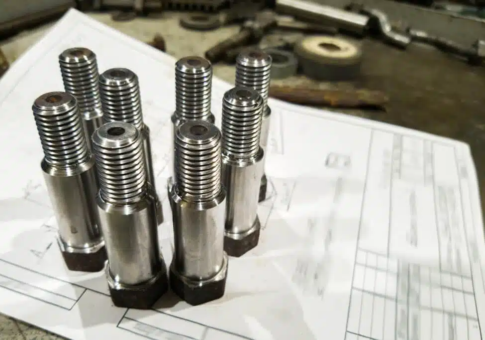 stainless lathe part with threading