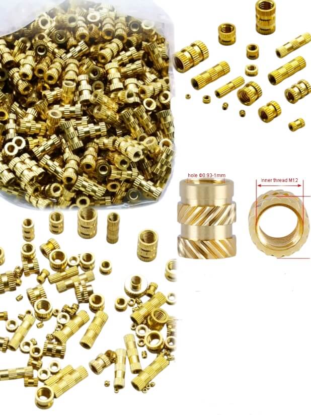 knurled brass insert for injection moldings