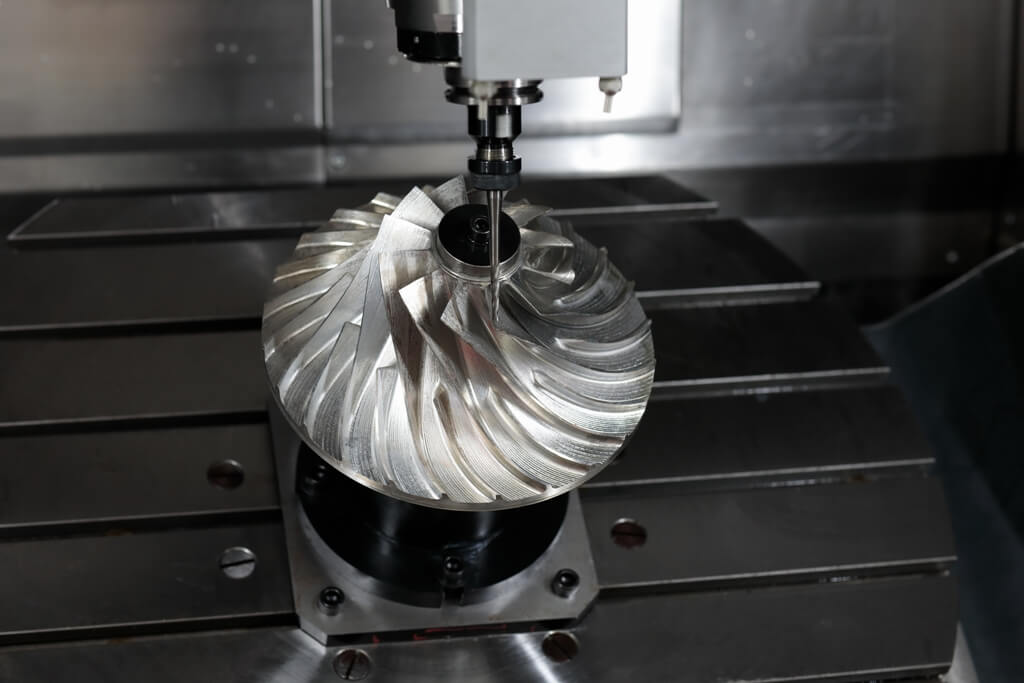 Turbine wheel manufacturing by 5-axis CNC milling machine